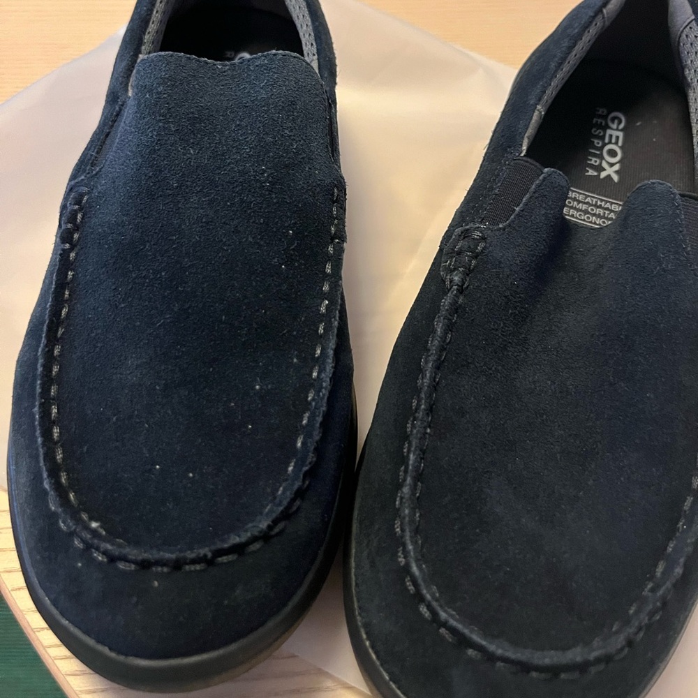 NEW Geox Men's Navy Suede Loafers